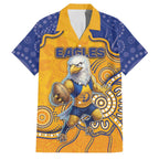 Custom Eagles Football Family Matching Off Shoulder Maxi Dress and Hawaiian Shirt Aboriginal Dot Art Pattern
