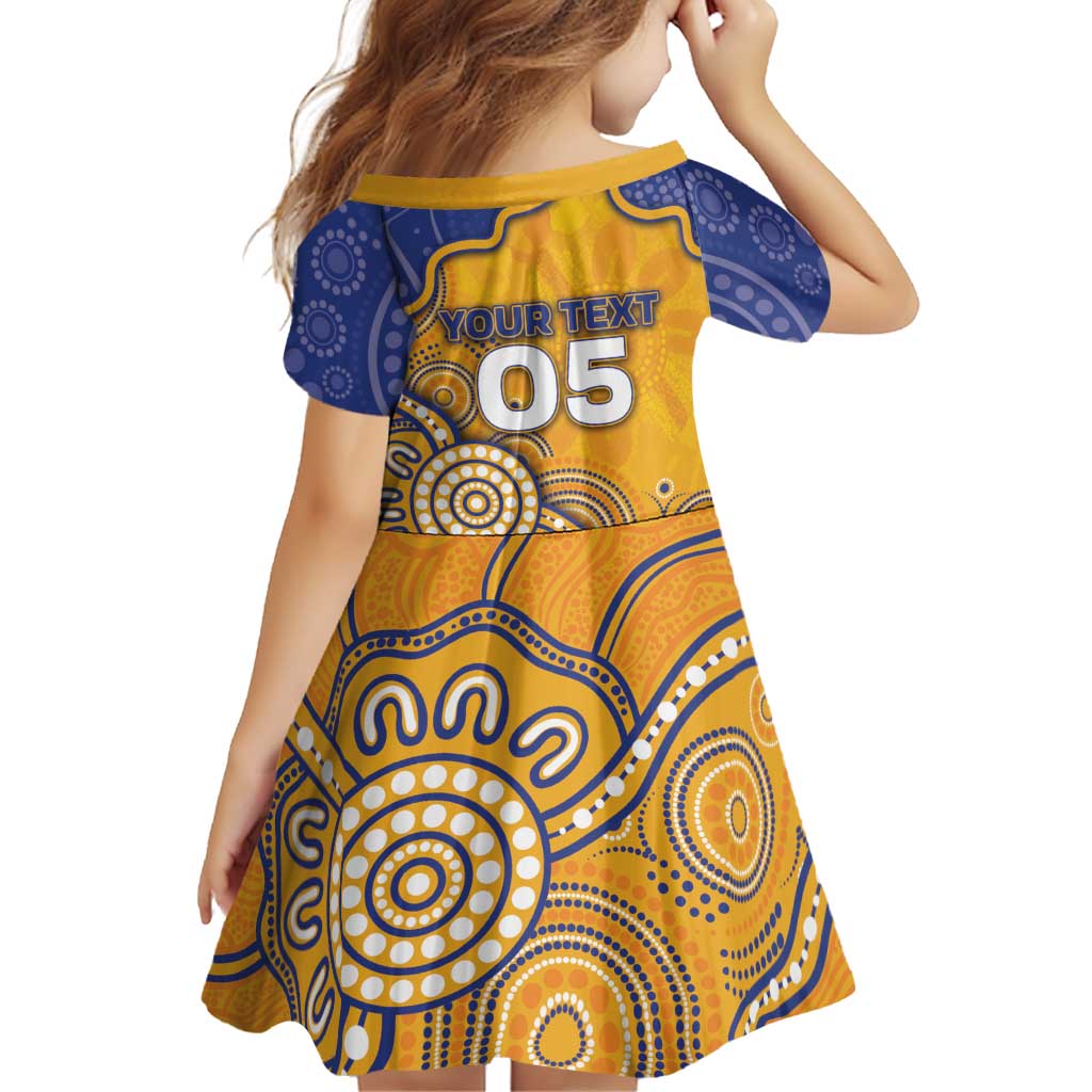 Custom Eagles Football Family Matching Off Shoulder Short Dress and Hawaiian Shirt Aboriginal Dot Art Pattern