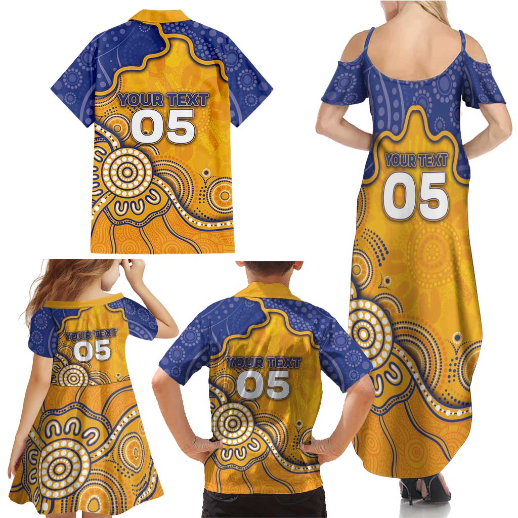 Custom Eagles Football Family Matching Summer Maxi Dress and Hawaiian Shirt Aboriginal Dot Art Pattern