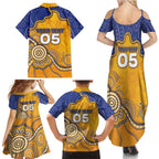 Custom Eagles Football Family Matching Summer Maxi Dress and Hawaiian Shirt Aboriginal Dot Art Pattern