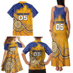 Custom Eagles Football Family Matching Tank Maxi Dress and Hawaiian Shirt Aboriginal Dot Art Pattern