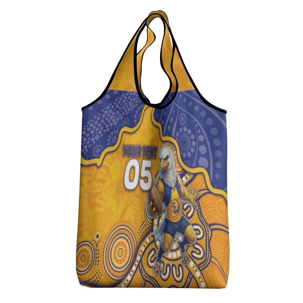 Custom Eagles Football Grocery Bag Aboriginal Dot Art Pattern