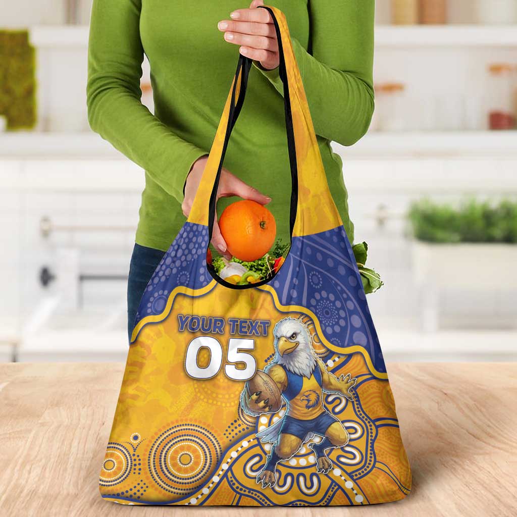 Custom Eagles Football Grocery Bag Aboriginal Dot Art Pattern