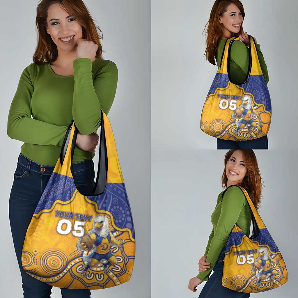 Custom Eagles Football Grocery Bag Aboriginal Dot Art Pattern