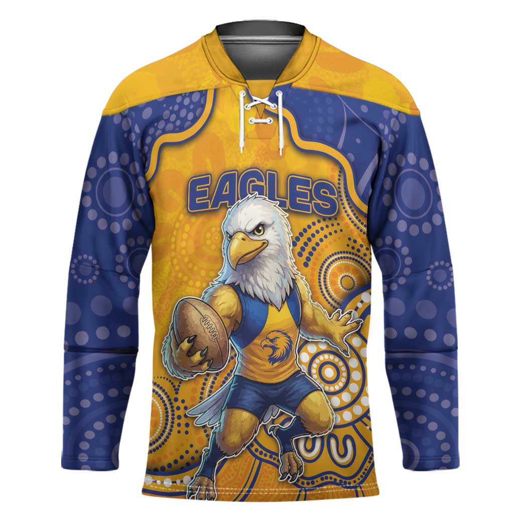 Custom Eagles Football Hockey Jersey Aboriginal Dot Art Pattern