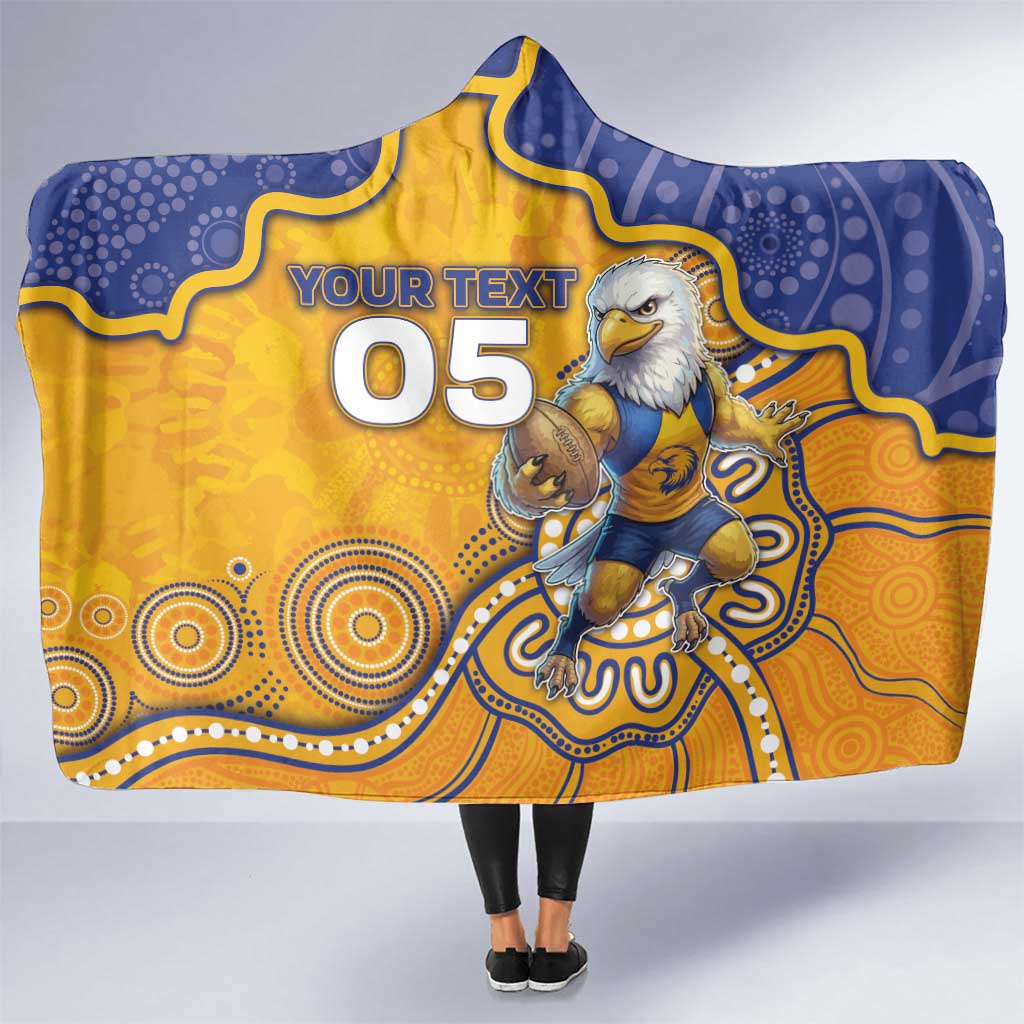 Custom Eagles Football Hooded Blanket Aboriginal Dot Art Pattern