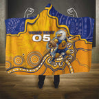 Custom Eagles Football Hooded Blanket Aboriginal Dot Art Pattern
