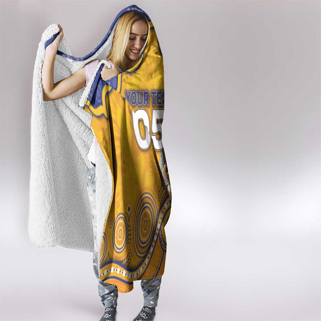 Custom Eagles Football Hooded Blanket Aboriginal Dot Art Pattern