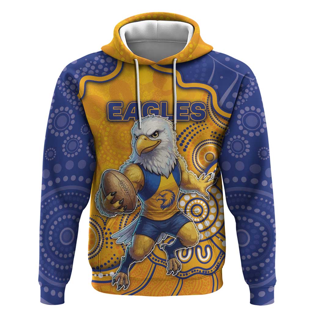 Custom Eagles Football Hoodie Aboriginal Dot Art Pattern