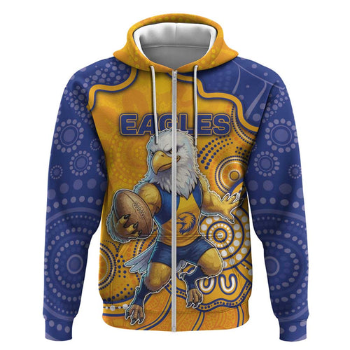 Custom Eagles Football Hoodie Aboriginal Dot Art Pattern