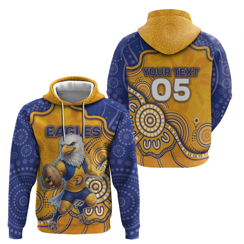 Custom Eagles Football Hoodie Aboriginal Dot Art Pattern