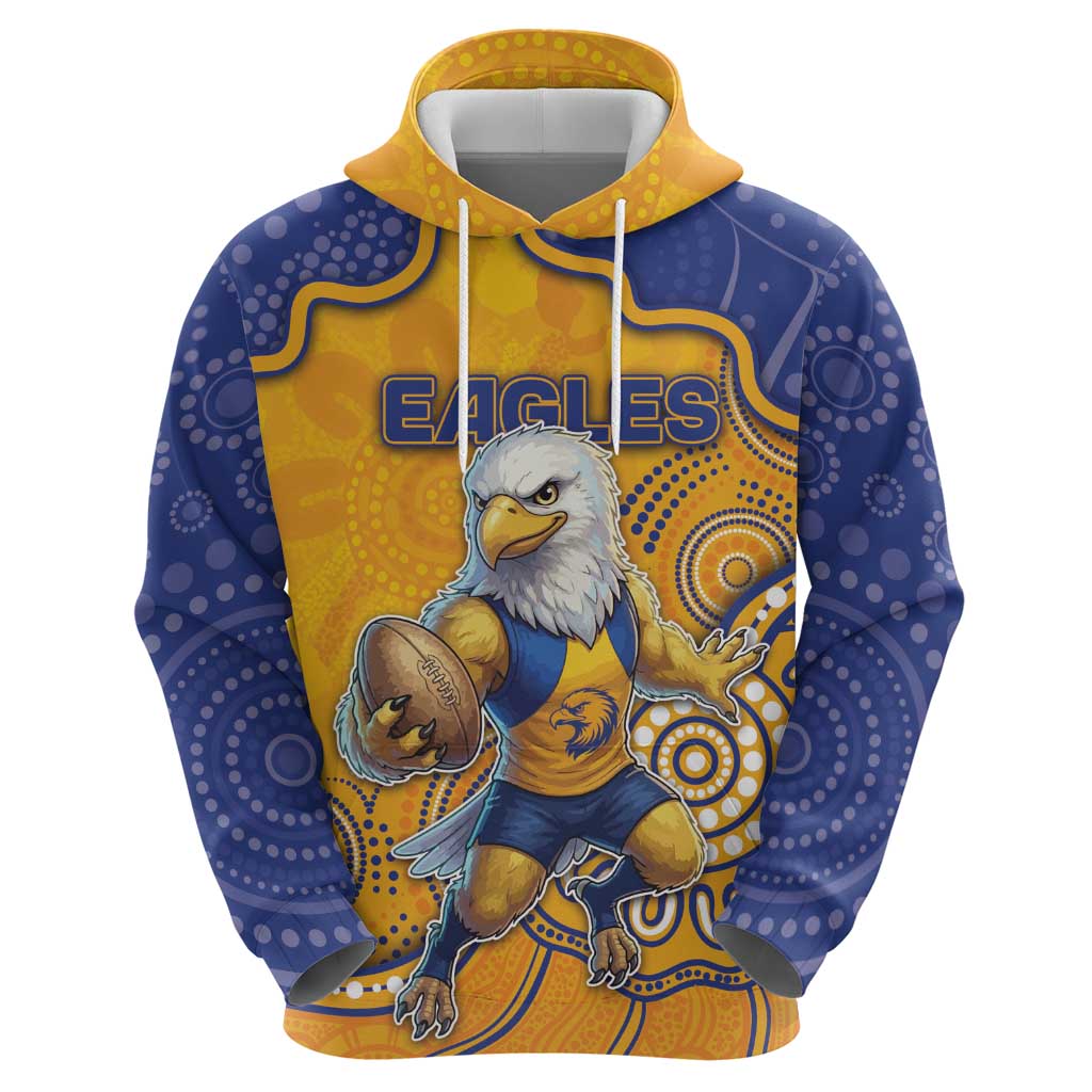 Custom Eagles Football Hoodie Aboriginal Dot Art Pattern