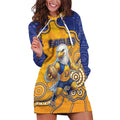 Custom Eagles Football Hoodie Dress Aboriginal Dot Art Pattern