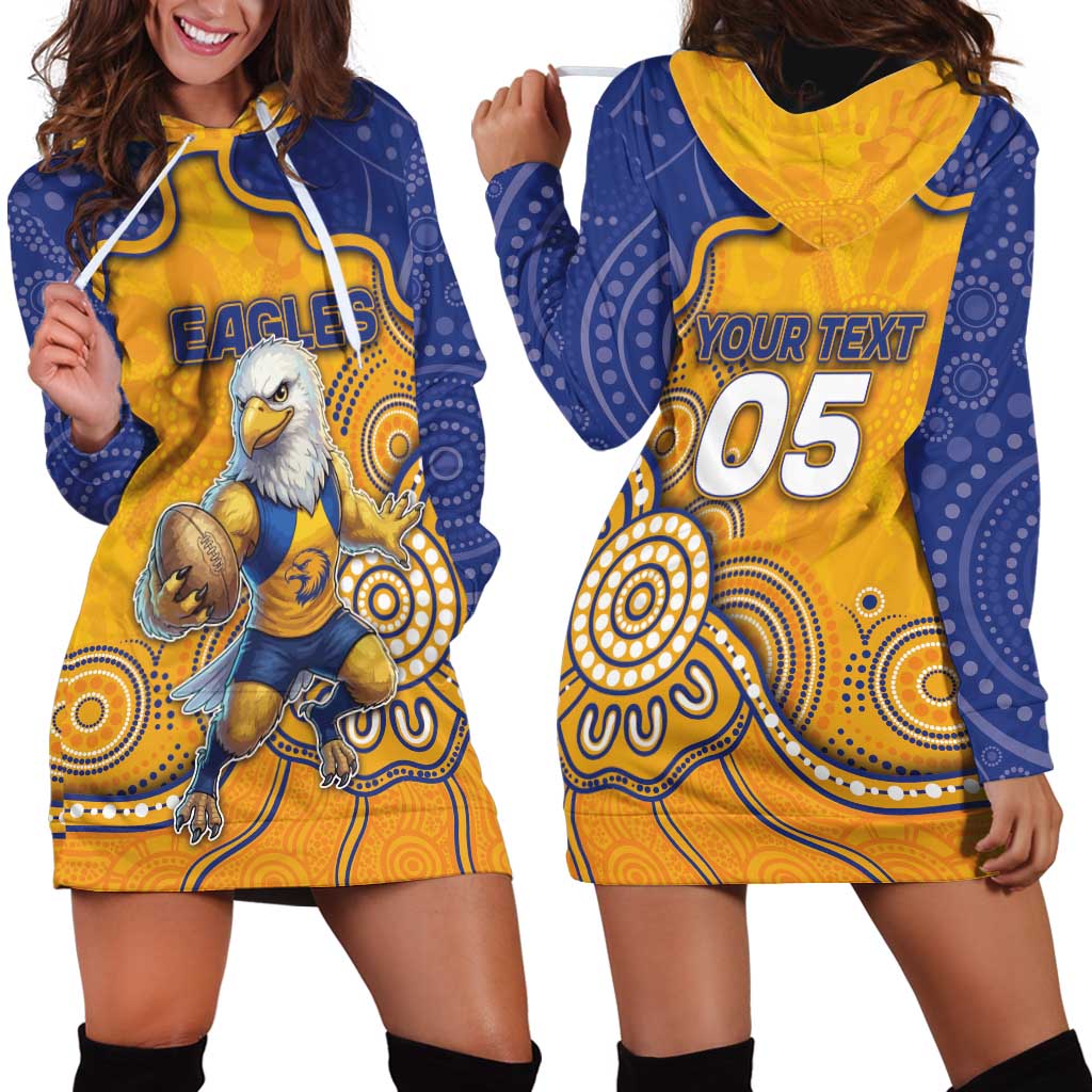 Custom Eagles Football Hoodie Dress Aboriginal Dot Art Pattern
