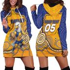 Custom Eagles Football Hoodie Dress Aboriginal Dot Art Pattern