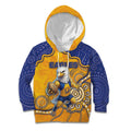 Custom Eagles Football Kid Hoodie Aboriginal Dot Art Pattern