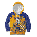 Custom Eagles Football Kid Hoodie Aboriginal Dot Art Pattern