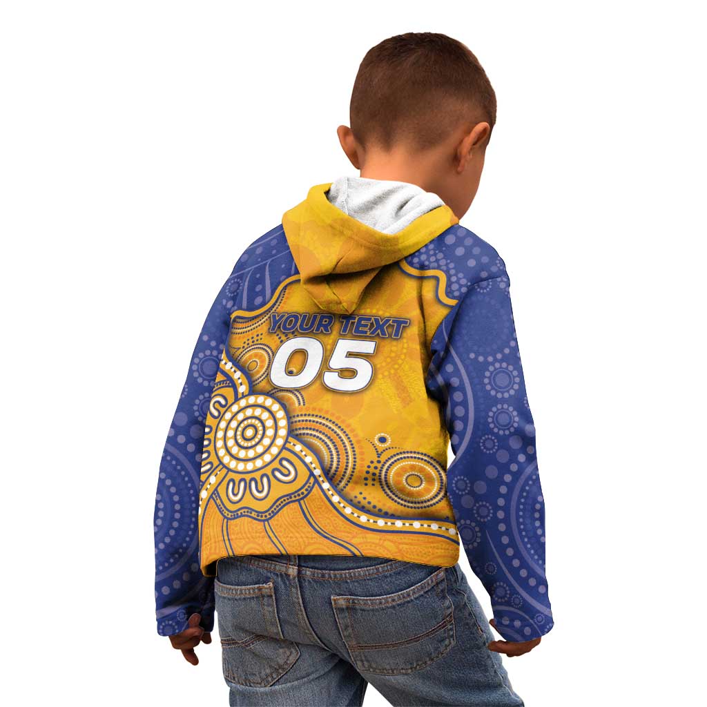 Custom Eagles Football Kid Hoodie Aboriginal Dot Art Pattern