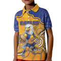 Custom Eagles Football Kid Polo Shirt Aboriginal Dot Art Pattern