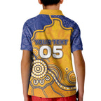 Custom Eagles Football Kid Polo Shirt Aboriginal Dot Art Pattern