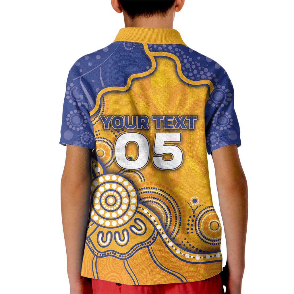 Custom Eagles Football Kid Polo Shirt Aboriginal Dot Art Pattern