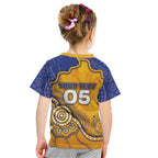 Custom Eagles Football Kid T Shirt Aboriginal Dot Art Pattern
