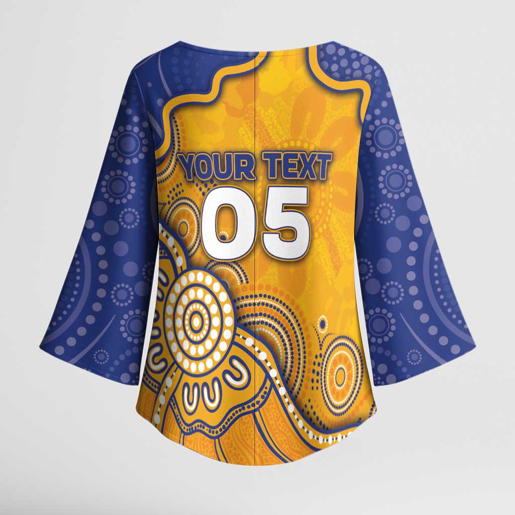Custom Eagles Football Kimono Sleeve Blouse Aboriginal Dot Art Pattern