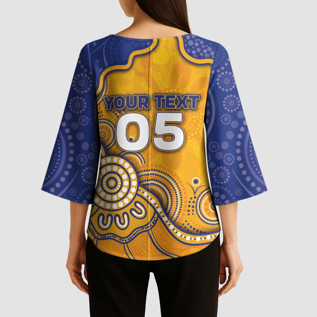 Custom Eagles Football Kimono Sleeve Blouse Aboriginal Dot Art Pattern