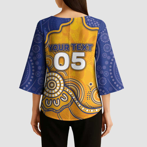 Custom Eagles Football Kimono Sleeve Blouse Aboriginal Dot Art Pattern