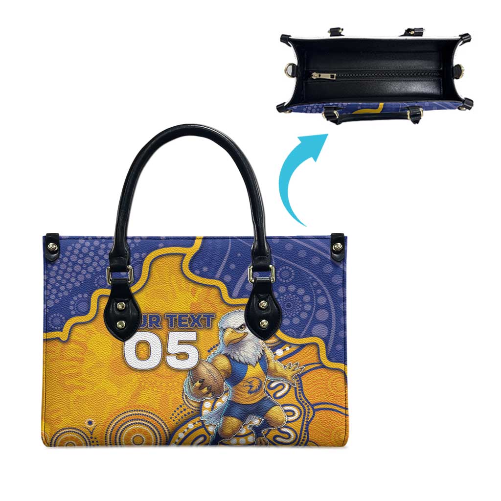 Custom Eagles Football Leather Bag Aboriginal Dot Art Pattern