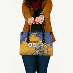 Custom Eagles Football Leather Bag Aboriginal Dot Art Pattern