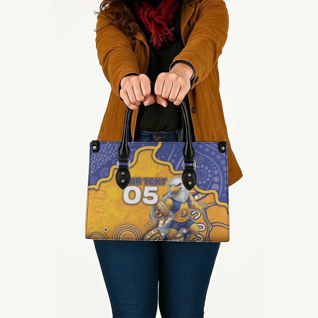 Custom Eagles Football Leather Bag Aboriginal Dot Art Pattern