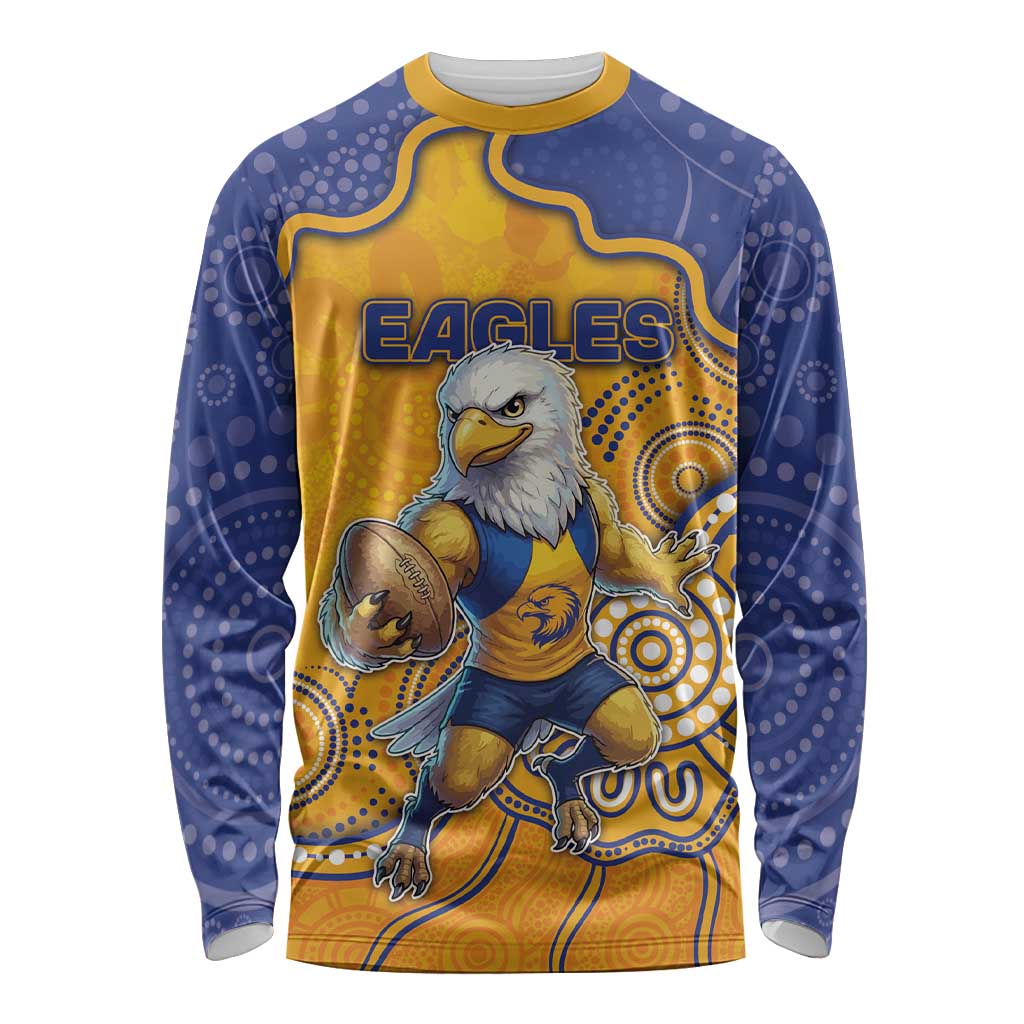 Custom Eagles Football Long Sleeve Shirt Aboriginal Dot Art Pattern