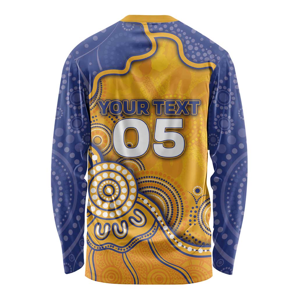 Custom Eagles Football Long Sleeve Shirt Aboriginal Dot Art Pattern