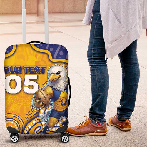 Custom Eagles Football Luggage Cover Aboriginal Dot Art Pattern