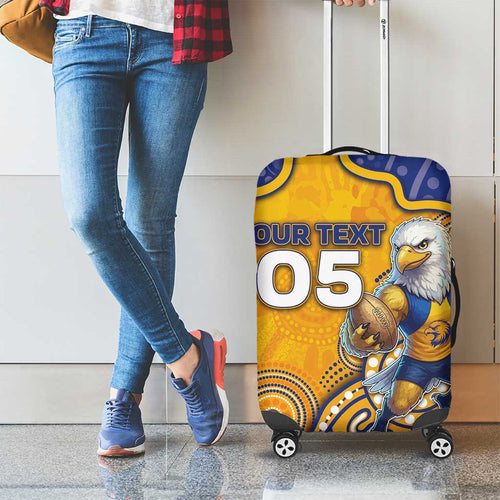Custom Eagles Football Luggage Cover Aboriginal Dot Art Pattern