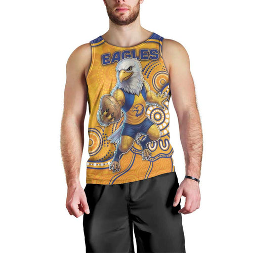 Custom Eagles Football Men Tank Top Aboriginal Dot Art Pattern