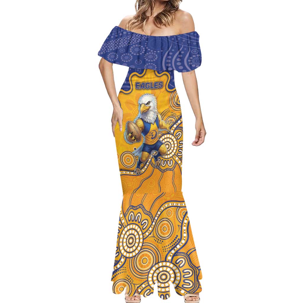 Custom Eagles Football Mermaid Dress Aboriginal Dot Art Pattern