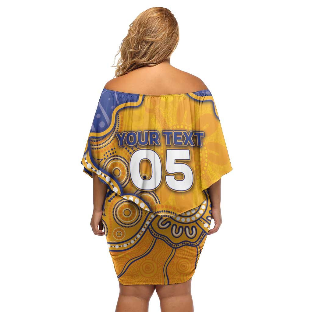 Custom Eagles Football Off Shoulder Short Dress Aboriginal Dot Art Pattern