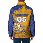 Custom Eagles Football Padded Jacket Aboriginal Dot Art Pattern