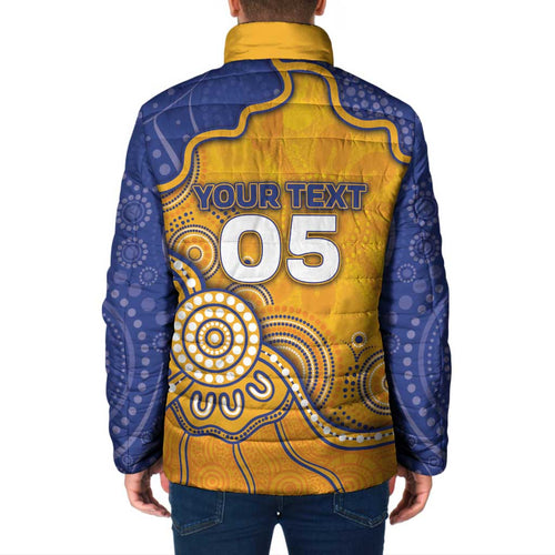 Custom Eagles Football Padded Jacket Aboriginal Dot Art Pattern