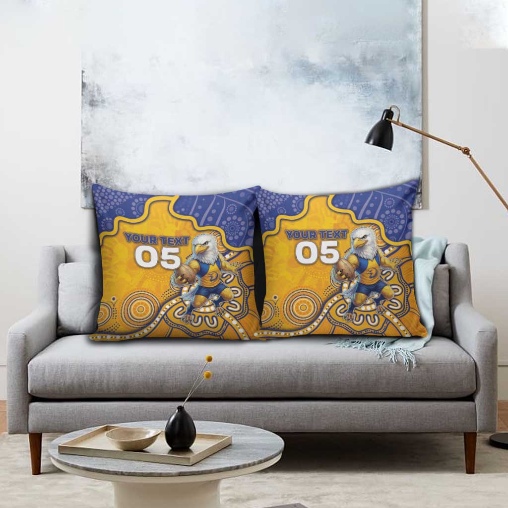 Custom Eagles Football Pillow Cover Aboriginal Dot Art Pattern