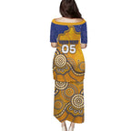 Custom Eagles Football Puletasi Aboriginal Dot Art Pattern