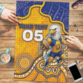 Custom Eagles Football Puzzle Aboriginal Dot Art Pattern