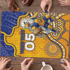 Custom Eagles Football Puzzle Aboriginal Dot Art Pattern