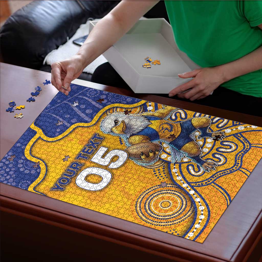 Custom Eagles Football Puzzle Aboriginal Dot Art Pattern