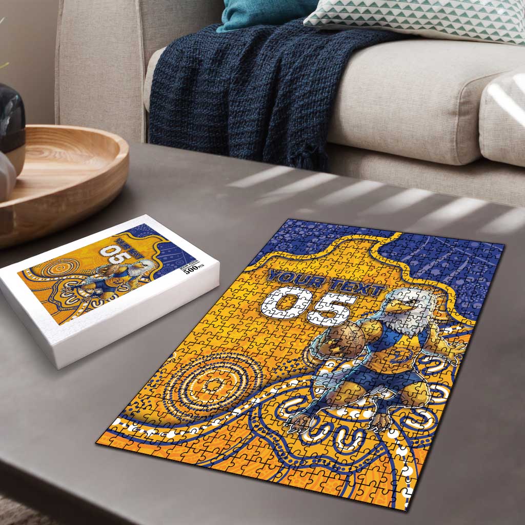 Custom Eagles Football Puzzle Aboriginal Dot Art Pattern
