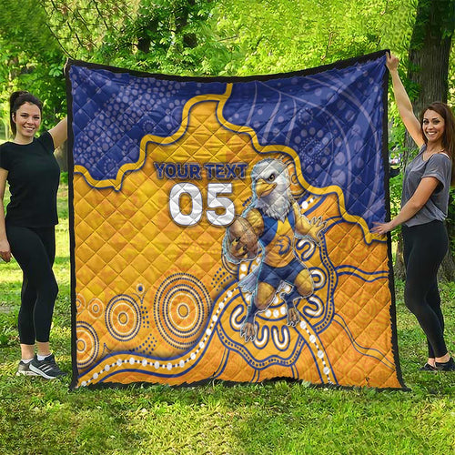 Custom Eagles Football Quilt Aboriginal Dot Art Pattern