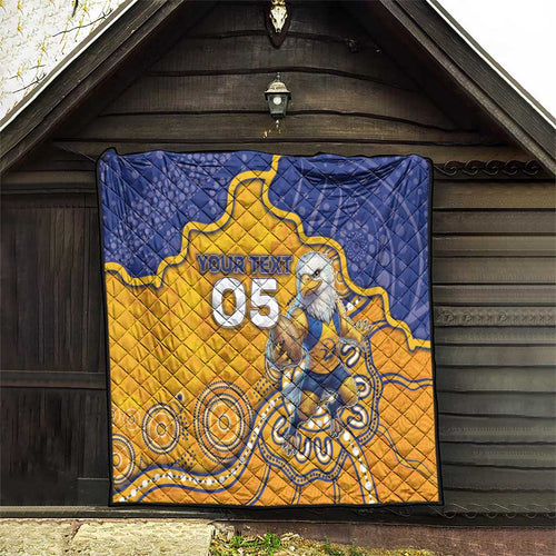 Custom Eagles Football Quilt Aboriginal Dot Art Pattern