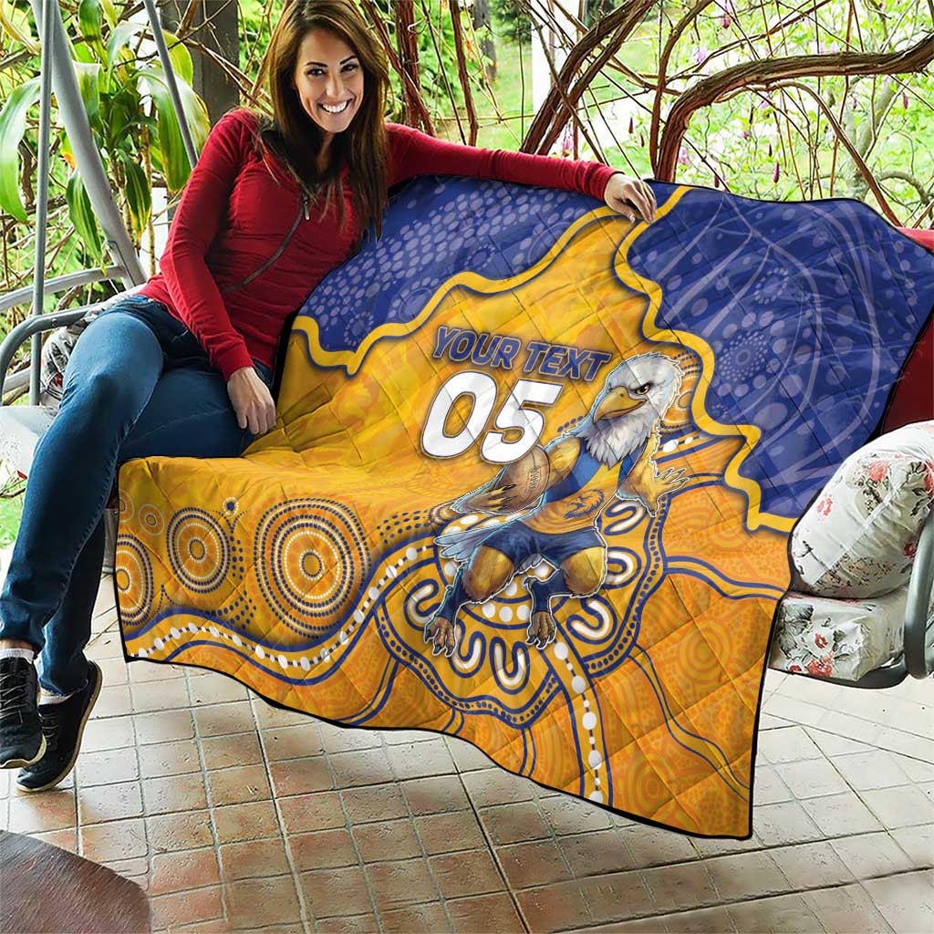 Custom Eagles Football Quilt Aboriginal Dot Art Pattern